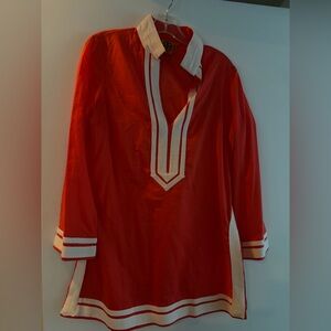 Tory Burch Red Casual Tunic Shirt